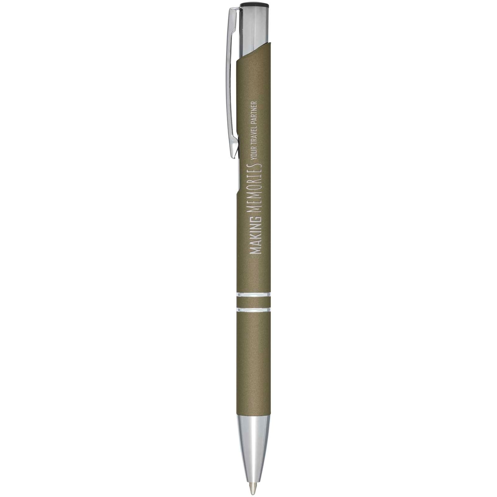 Stylo bille rétractable doux au toucher Moneta (encre noire) 14