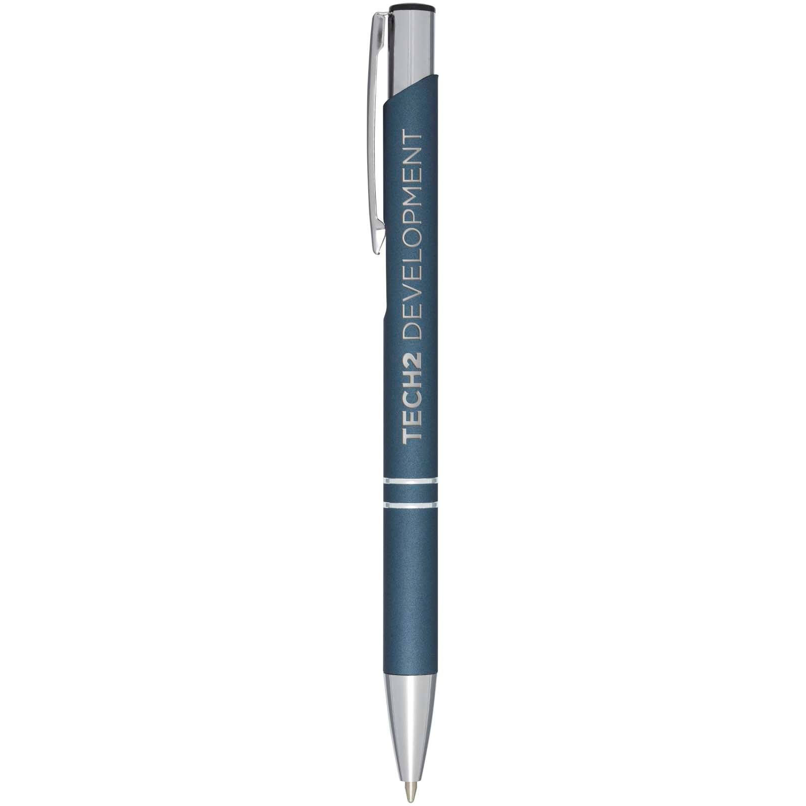 Stylo bille rétractable doux au toucher Moneta (encre noire) 15