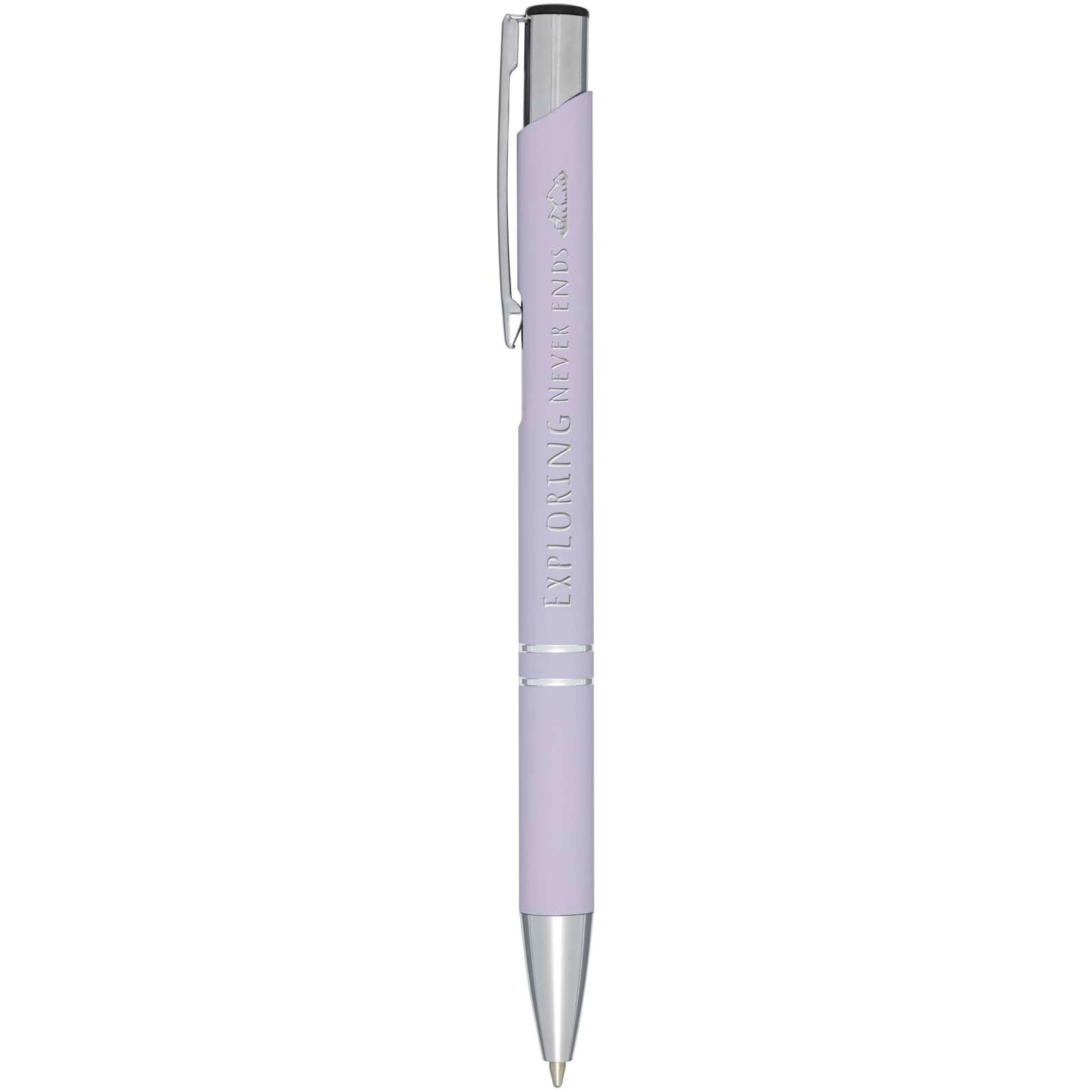 Stylo bille rétractable doux au toucher Moneta (encre noire) 16