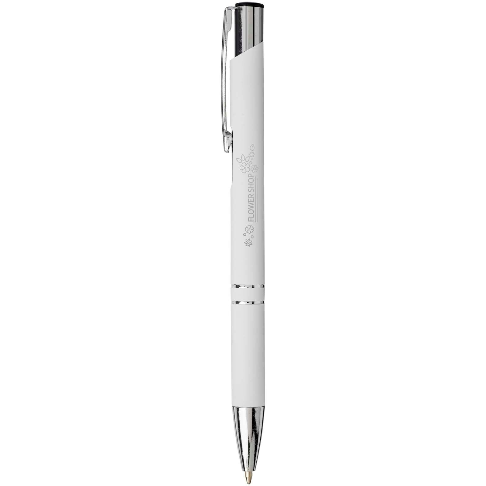 Stylo bille rétractable doux au toucher Moneta (encre noire) 17