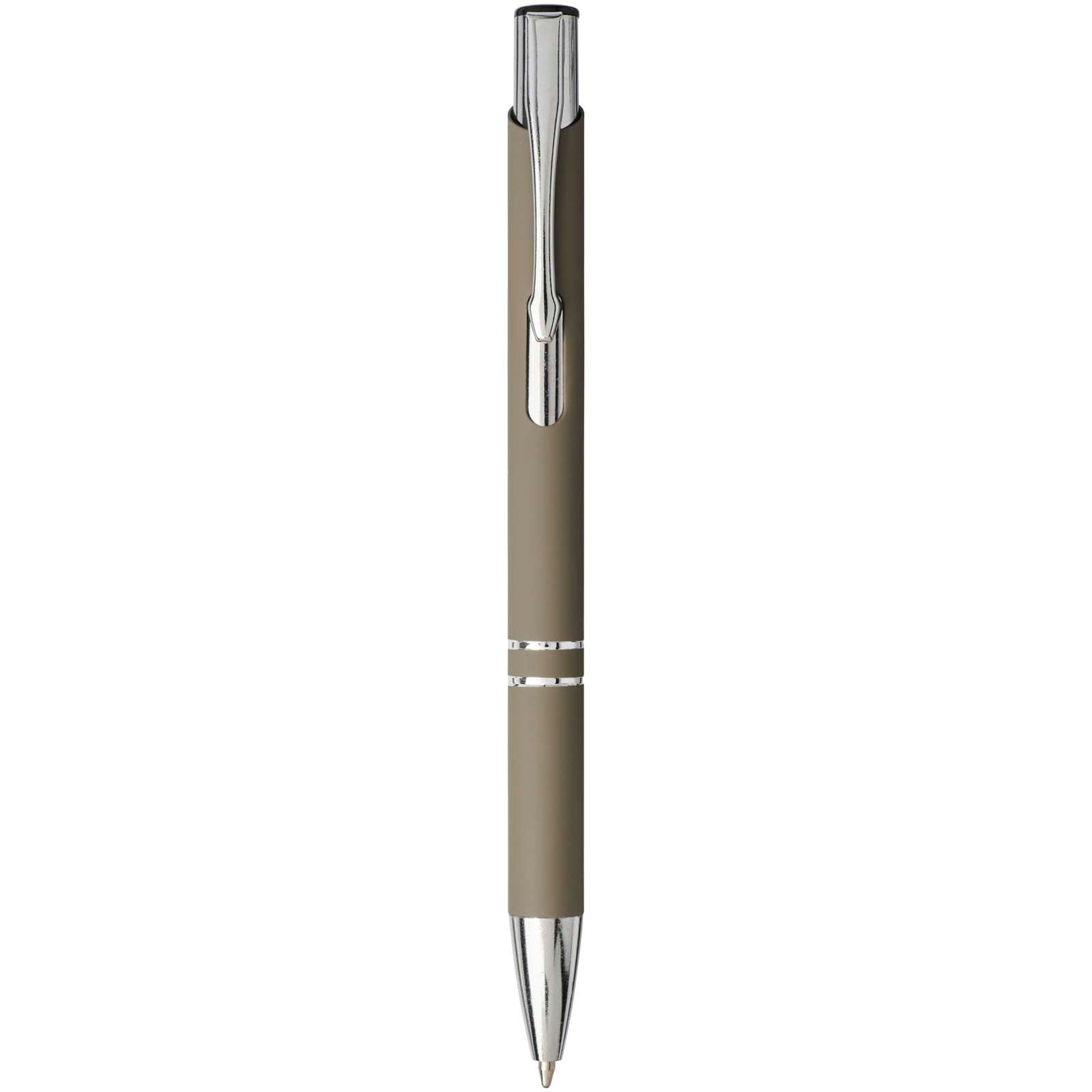 Stylo bille rétractable doux au toucher Moneta (encre noire) 4