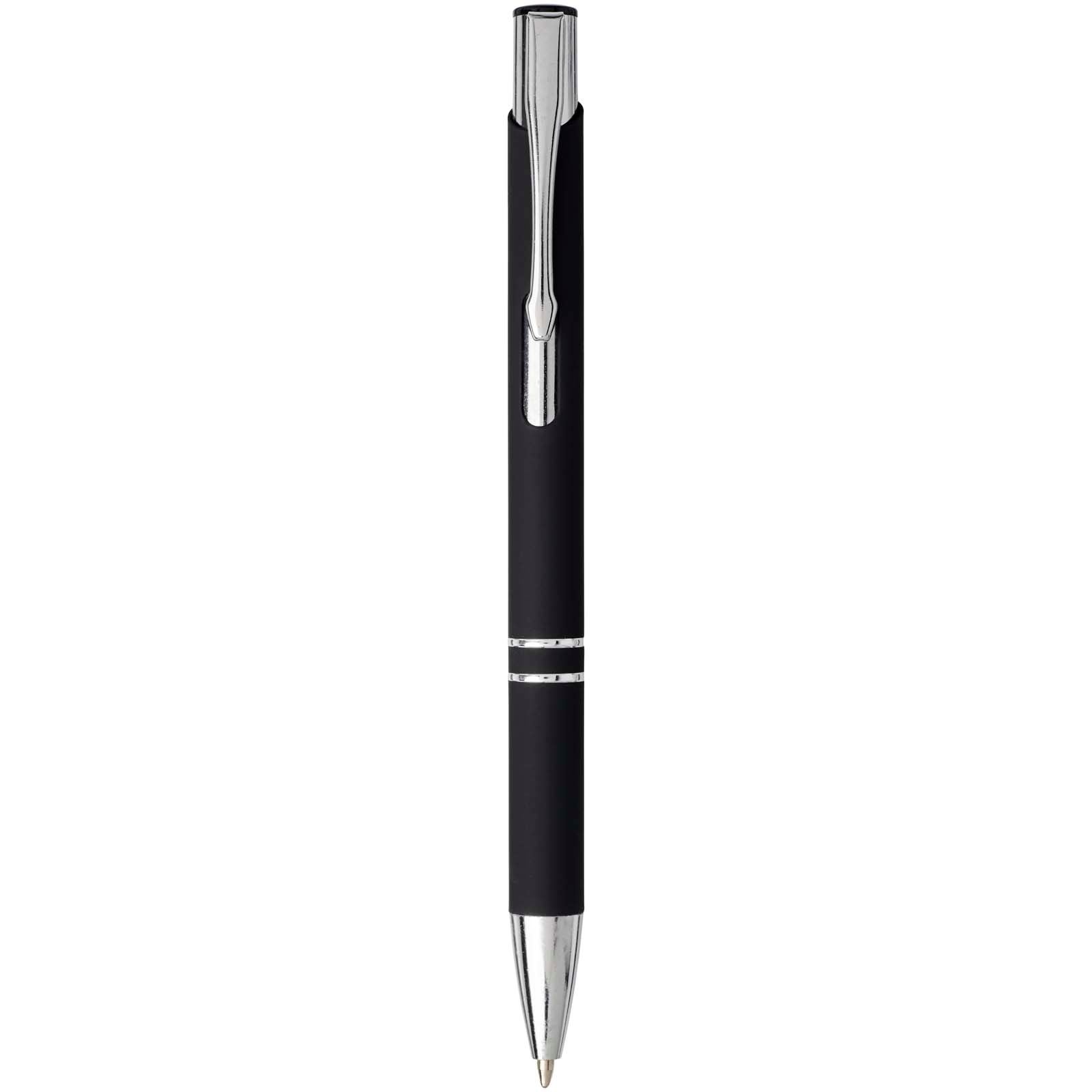 Stylo bille rétractable doux au toucher Moneta (encre noire) 2