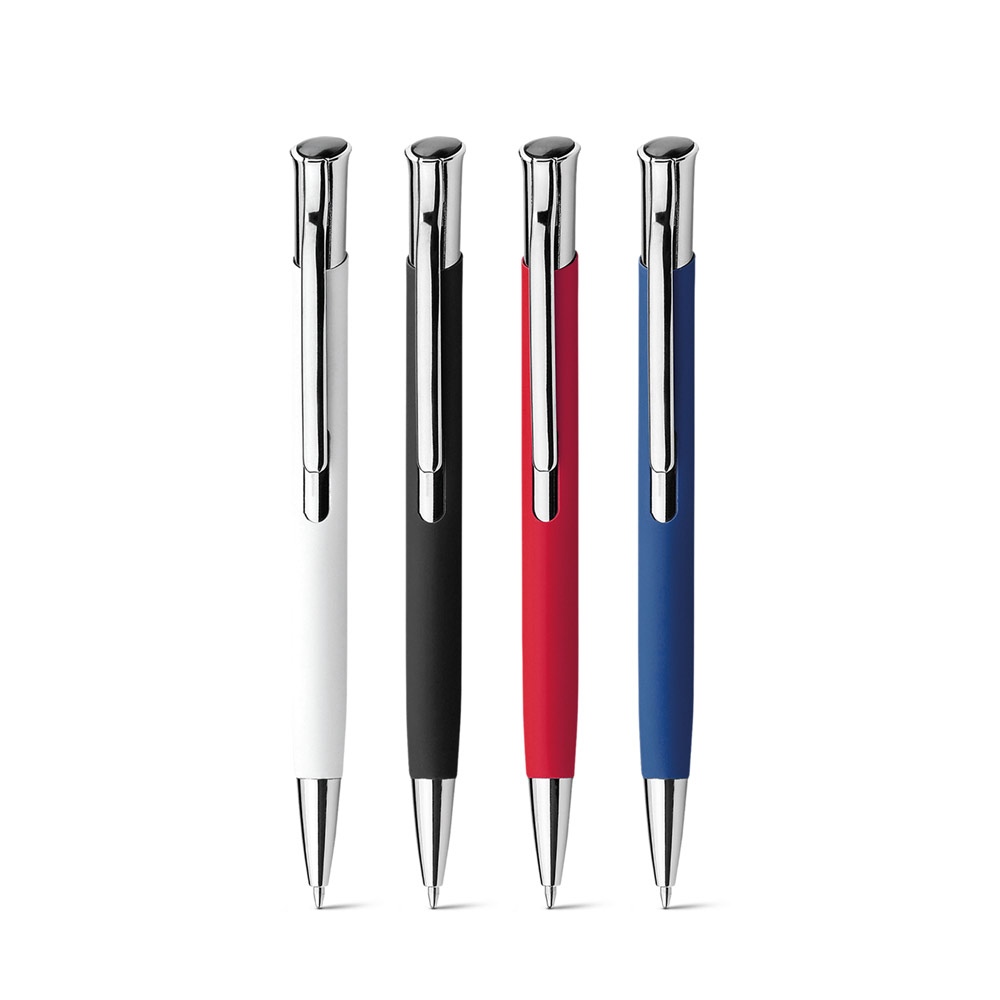OLAF SOFT. Stylo à bille en aluminium, finition rubber