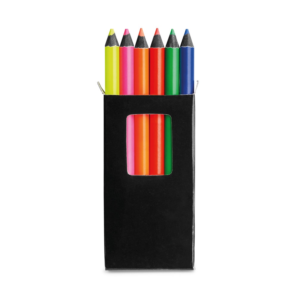 MEMLING. Boîte à crayons avec 6 crayons de couleur 5