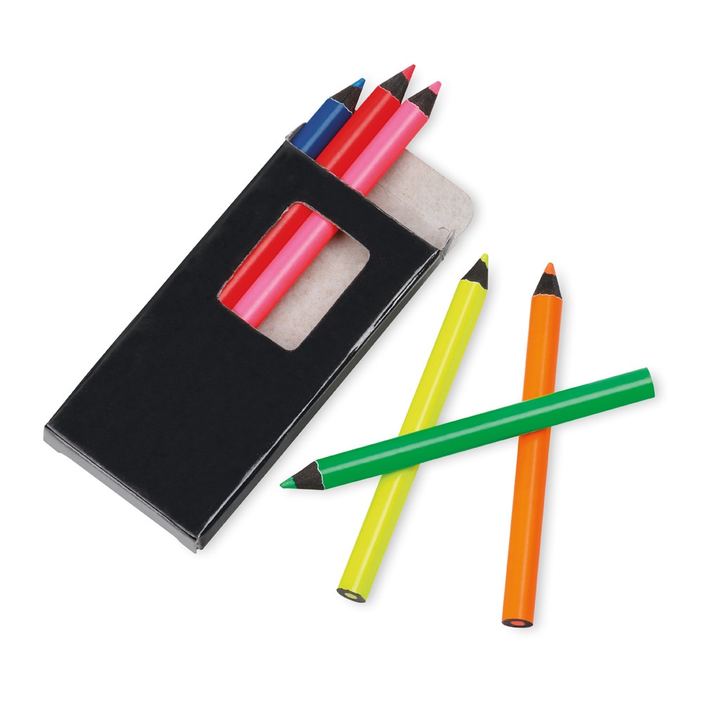 MEMLING. Boîte à crayons avec 6 crayons de couleur 6