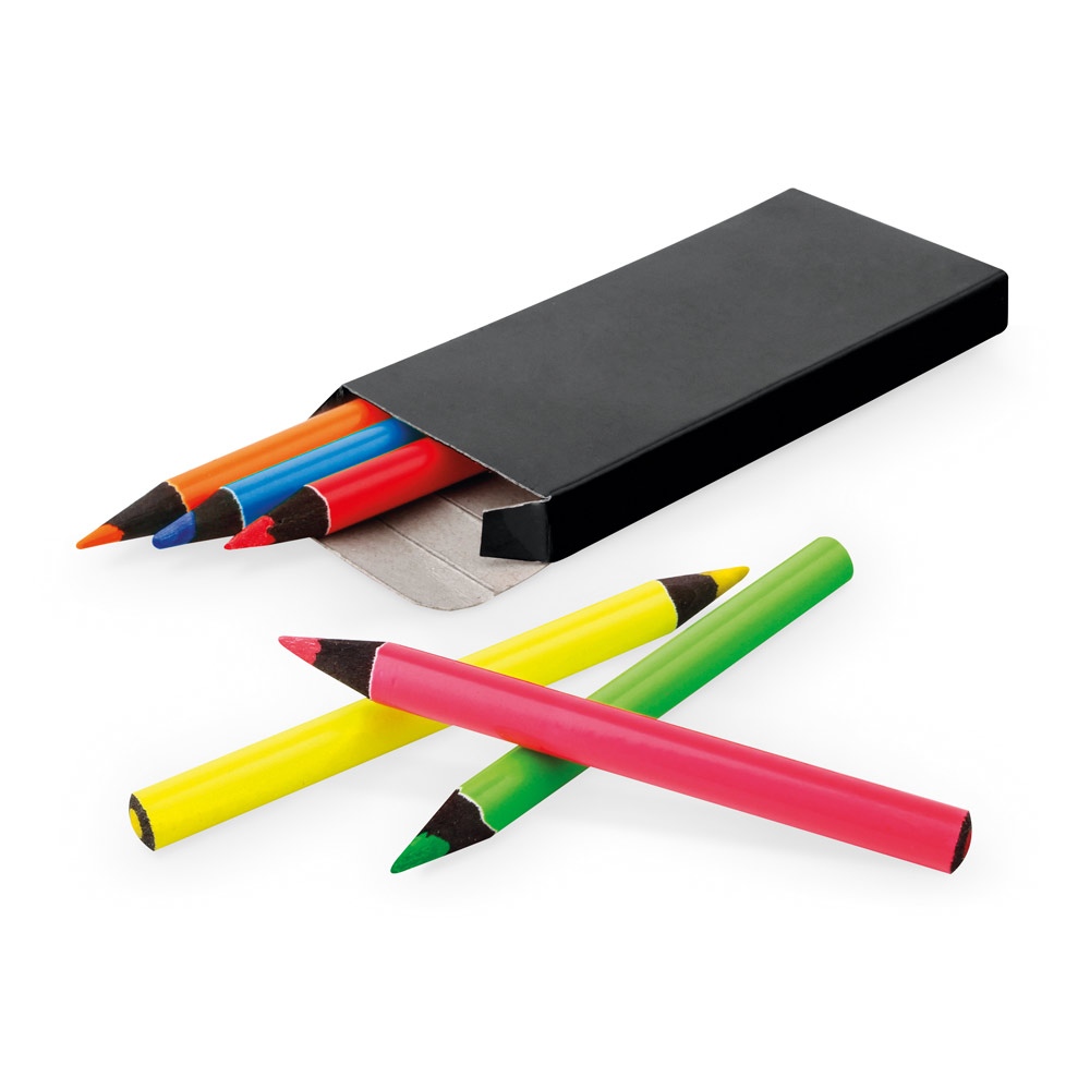 MEMLING. Boîte à crayons avec 6 crayons de couleur 7