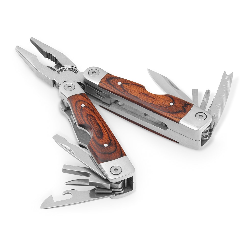 MAGNUM. Pince pliante multifonctions en acier inoxydable et en bois 2