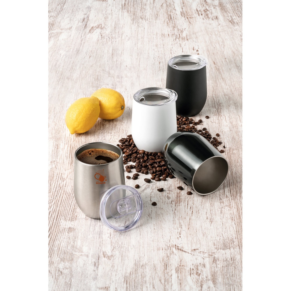 RONDE. Verre de voyage en acier inoxydable 400 mL 5
