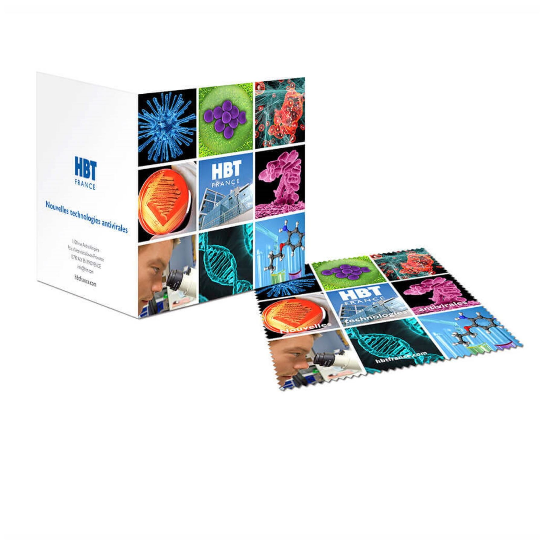 Carte de vœux microfibre format 210x100 mm 2