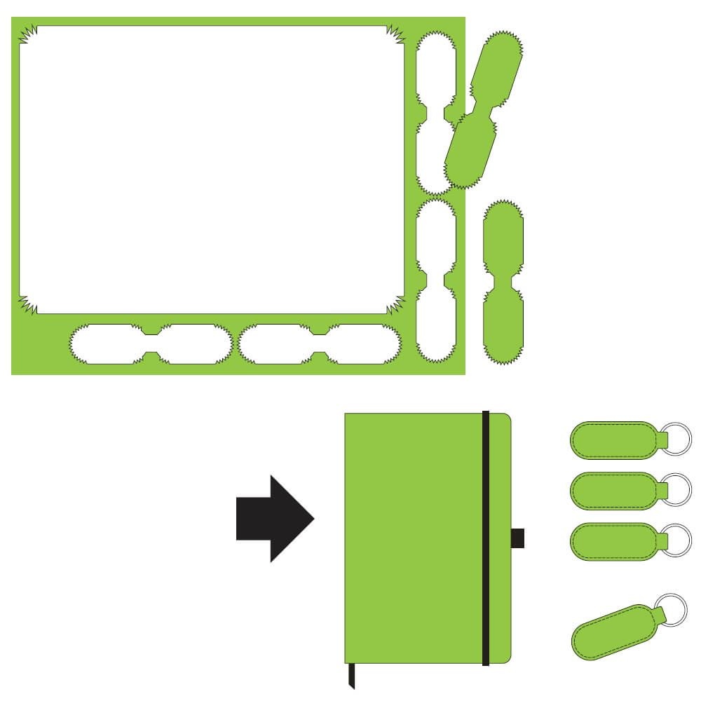 Porte-clé losange uni upcycling en PU 2