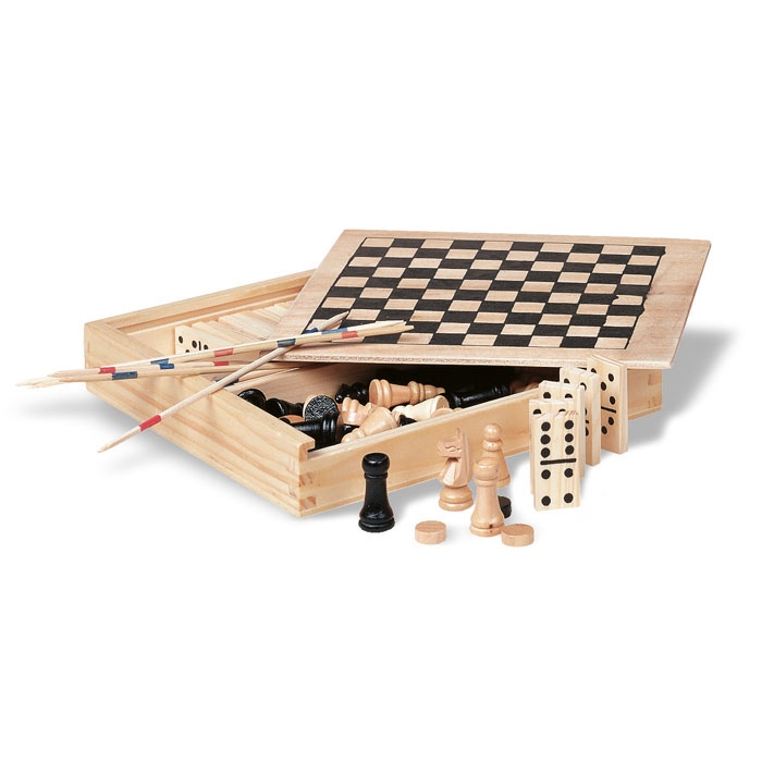 4 jeux dans une boîte en bois - TRIKES 2