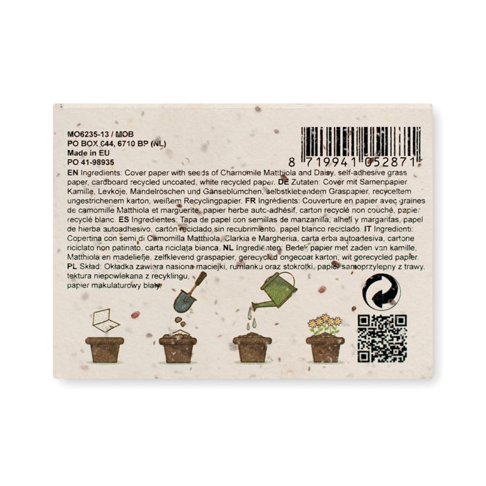 Bloc notes couverture à planter - GROW ME 3