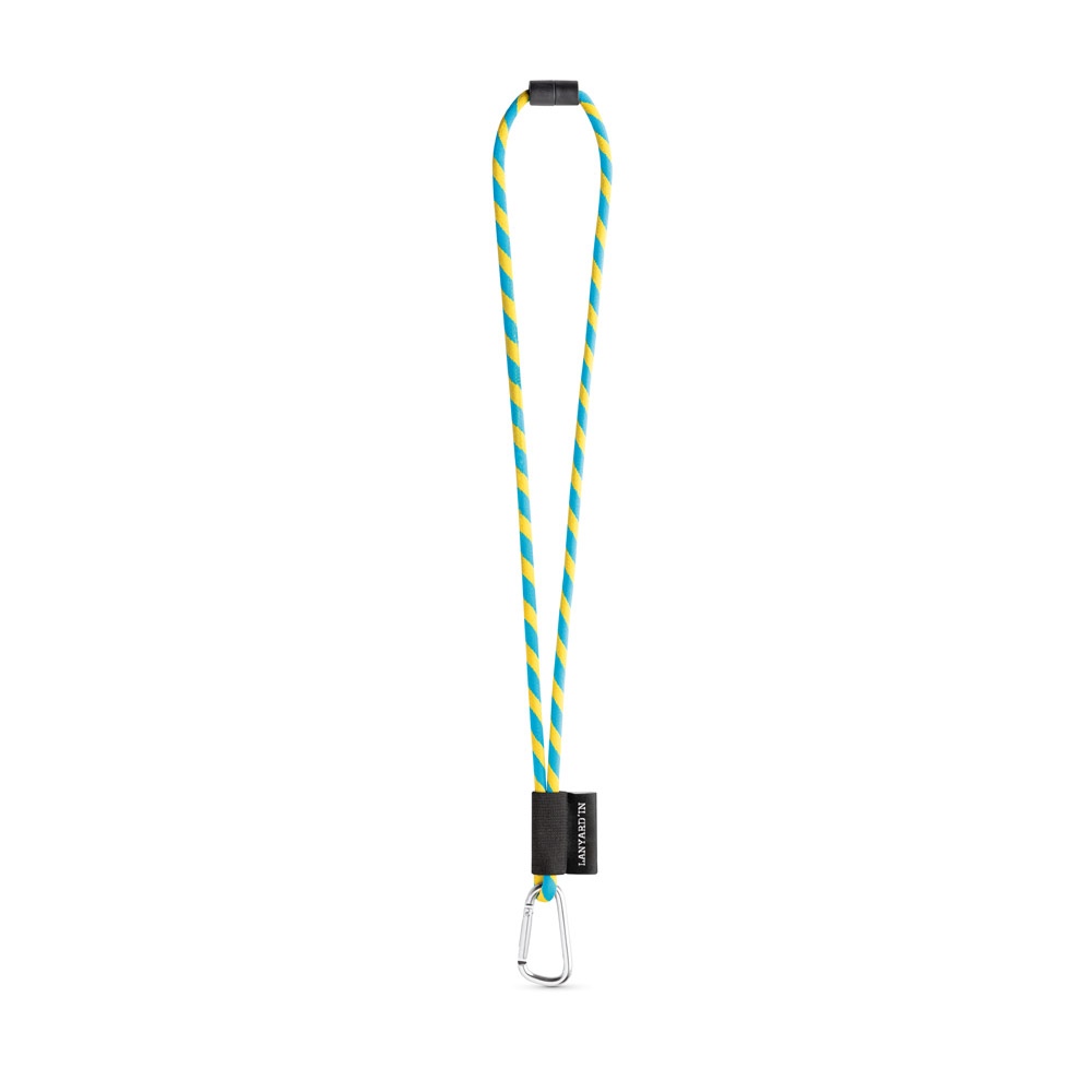 75089. SET Lanyard TUBE Long (Ø 7 mm) avec mousqueton en forme de D de 55 mm et fermoir de sécurité Ø 7 mm 19