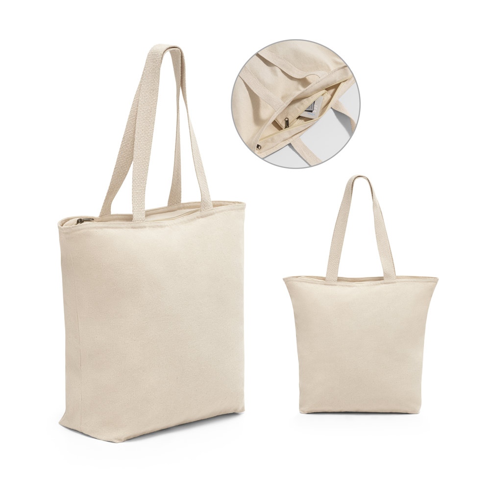 HACKNEY. Sac 100% coton avec fermeture éclair (280 g/m²)