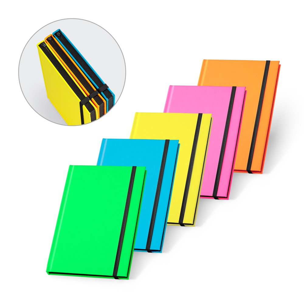 WATTERS. Bloc-notes A5 en PU fluorescent avec pages lignées