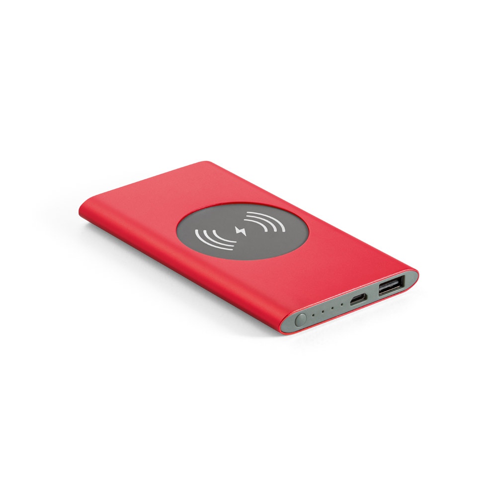 CASSINI. Power bank 4 000 mAh avec chargeur sans fil 5W en aluminium recyclé (100 % rAL) 4