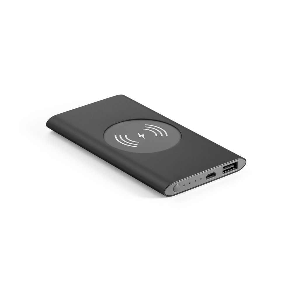CASSINI. Power bank 4 000 mAh avec chargeur sans fil 5W en aluminium recyclé (100 % rAL) 2