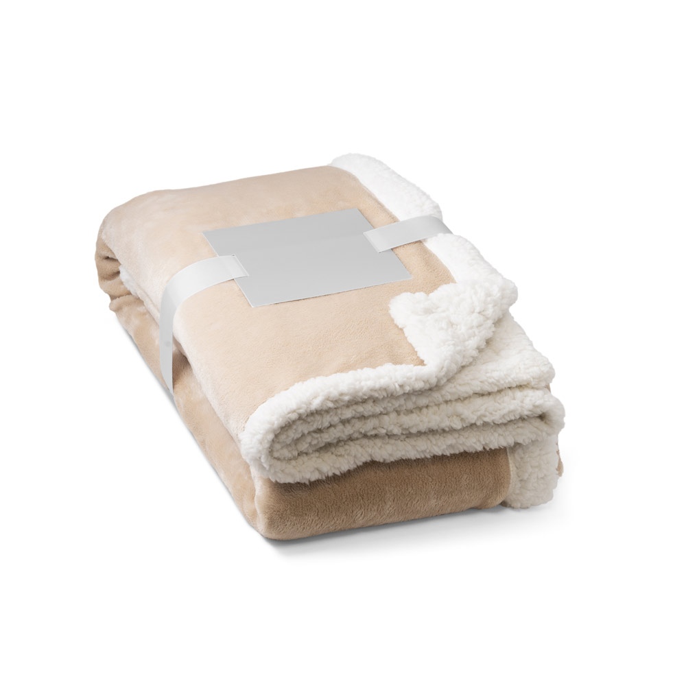 HEIDEN. Couverture polaire réversible (190 g/m²) avec ruban de satin et carte personnalisée 5
