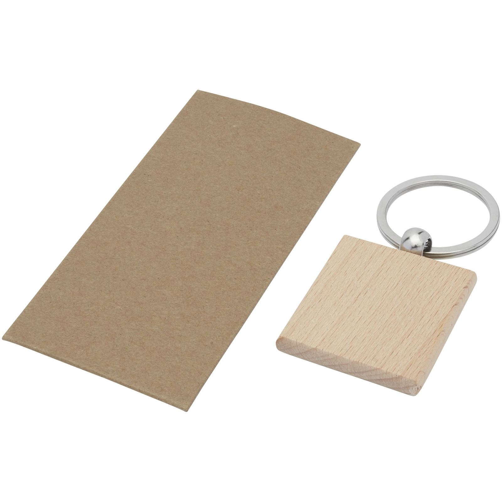 Porte-clés carré Gioia en bois de hêtre 5
