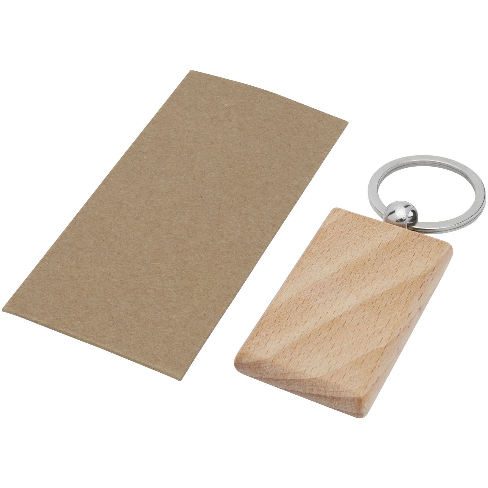 Porte-clés rectangulaire Gian en bois de hêtre 5