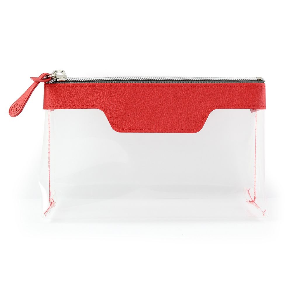 Trousse zippée transparente 185 x 120 x 60 mm en PU 3