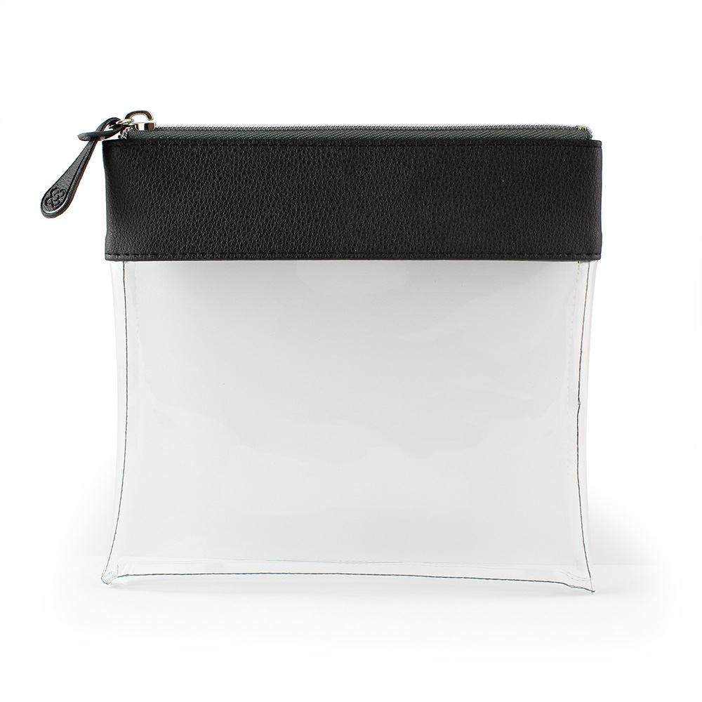Trousse zippée transparente 185 x 180 x 20 mm en PU 2