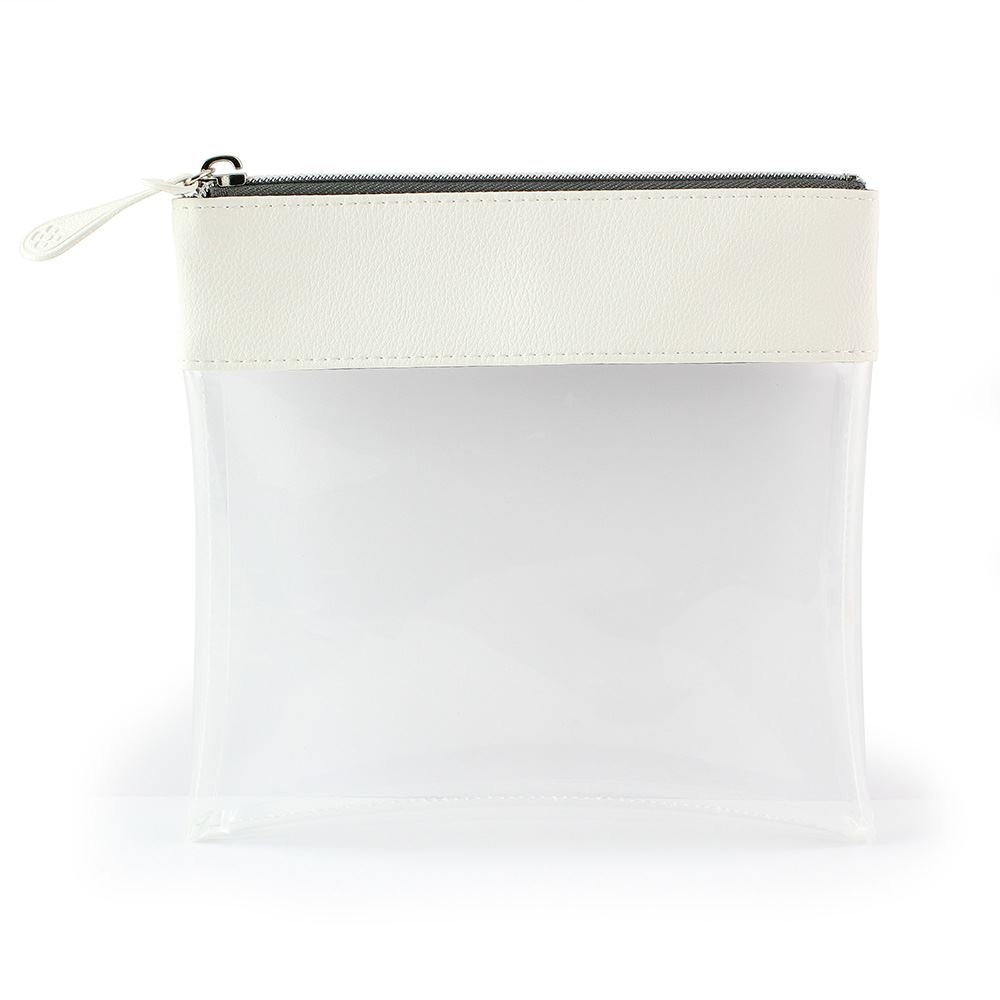 Trousse zippée transparente 185 x 180 x 20 mm en PU 4