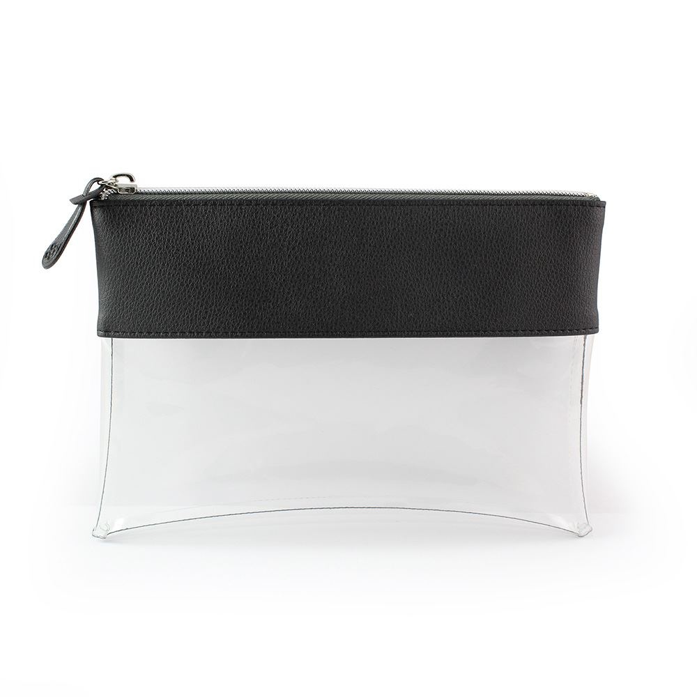 Trousse zippée transparente 225 x 160 x 20 mm en PU 2