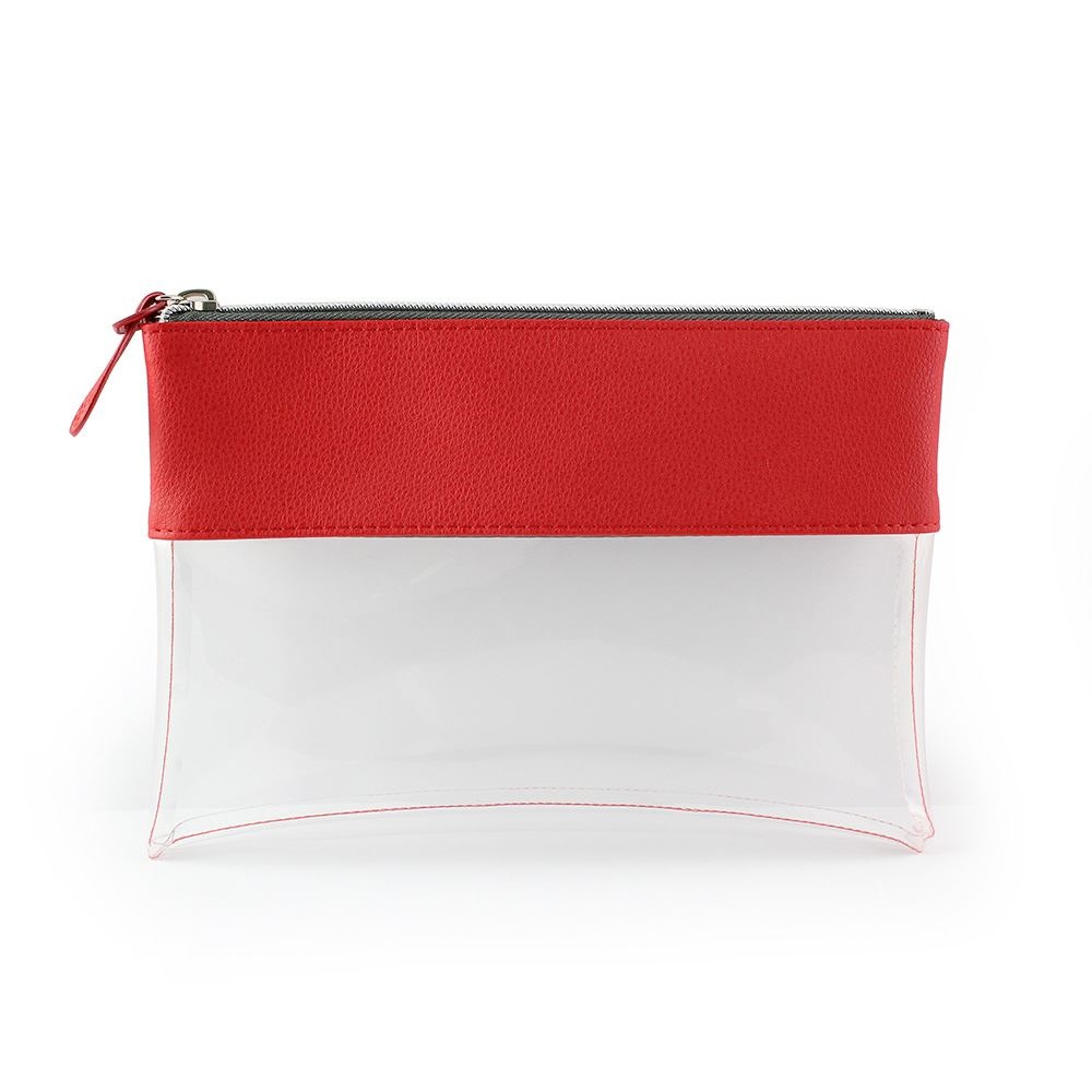 Trousse zippée transparente 225 x 160 x 20 mm en PU 3