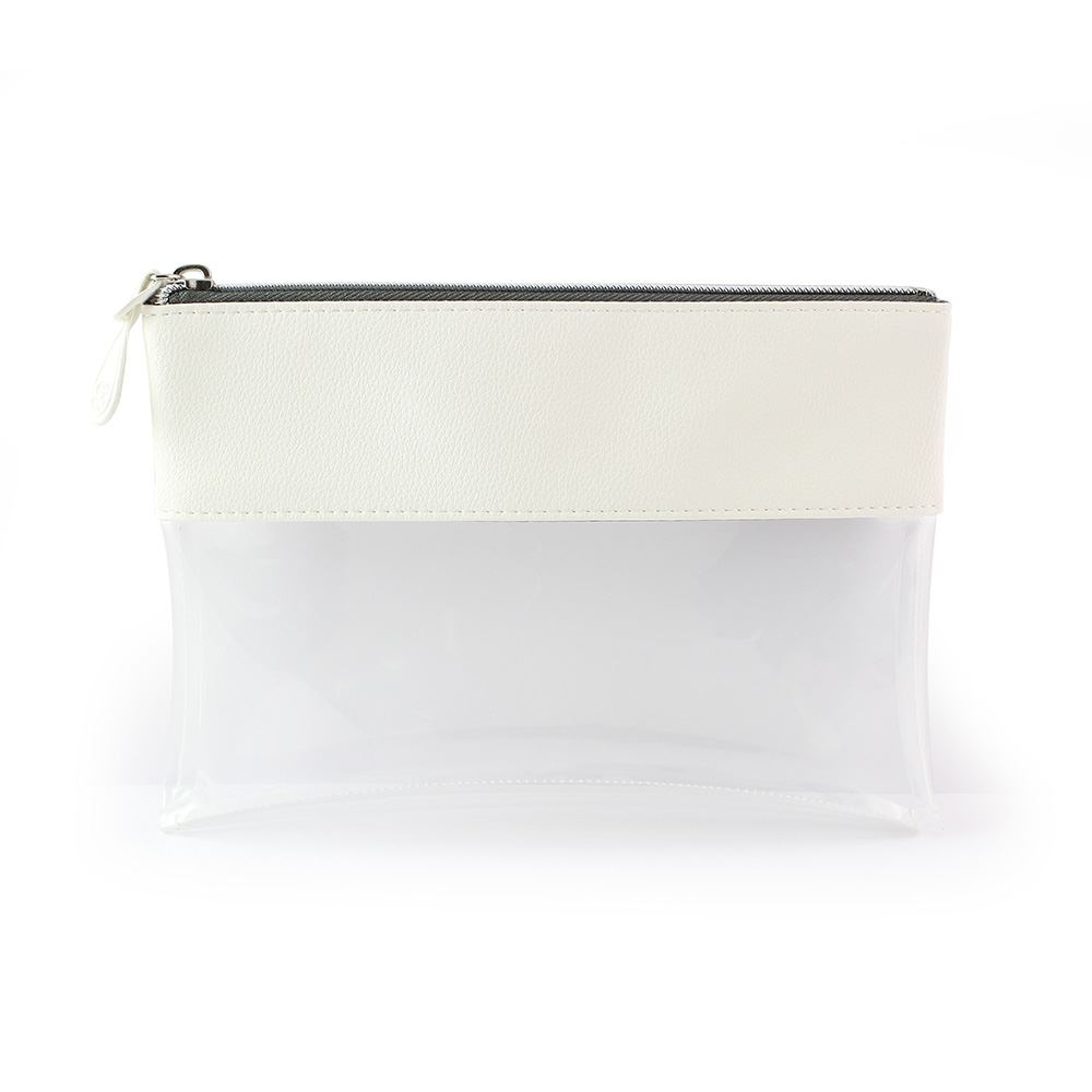 Trousse zippée transparente 225 x 160 x 20 mm en PU 4