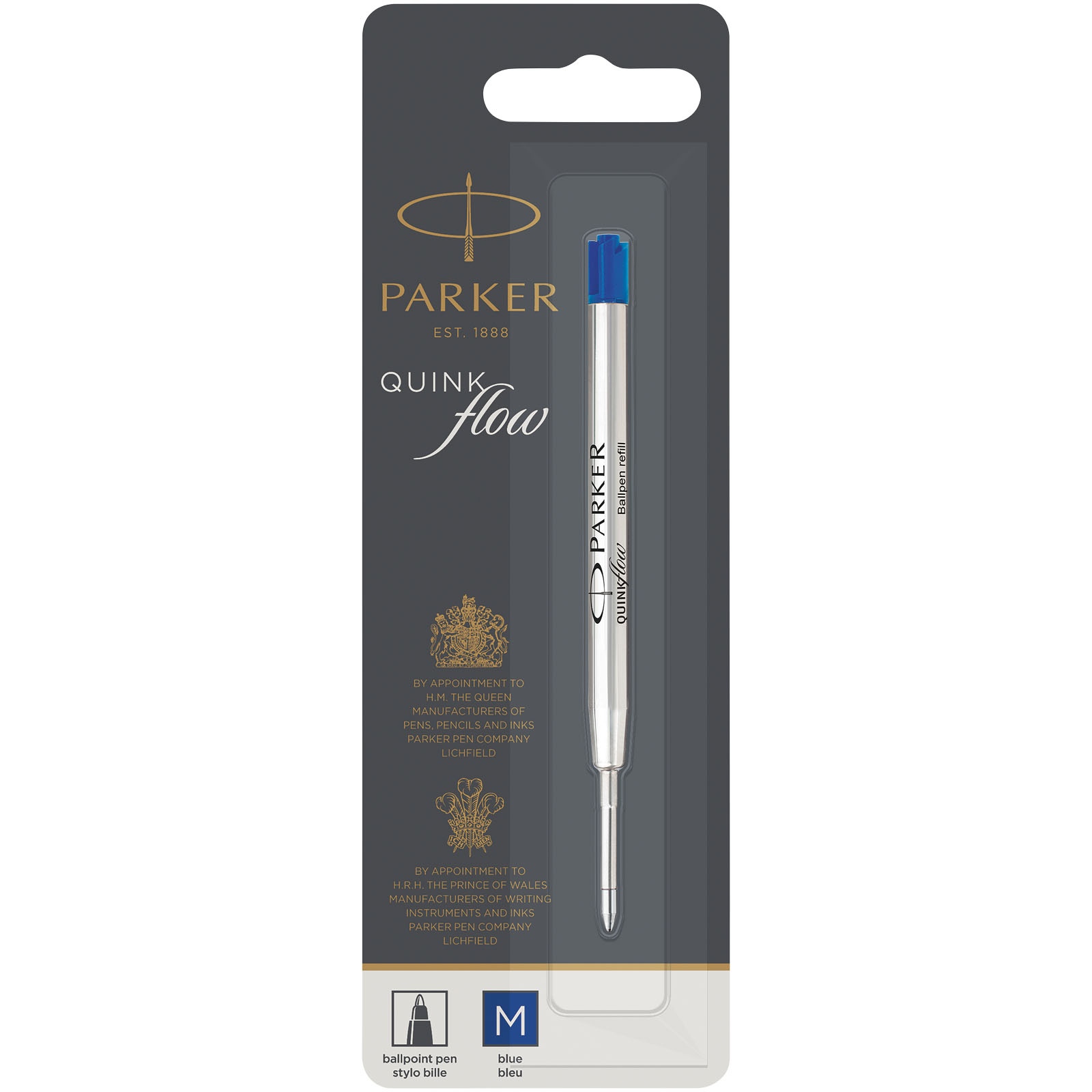 Cartouche pour stylo bille Quinkflow Parker (encre bleue) 2
