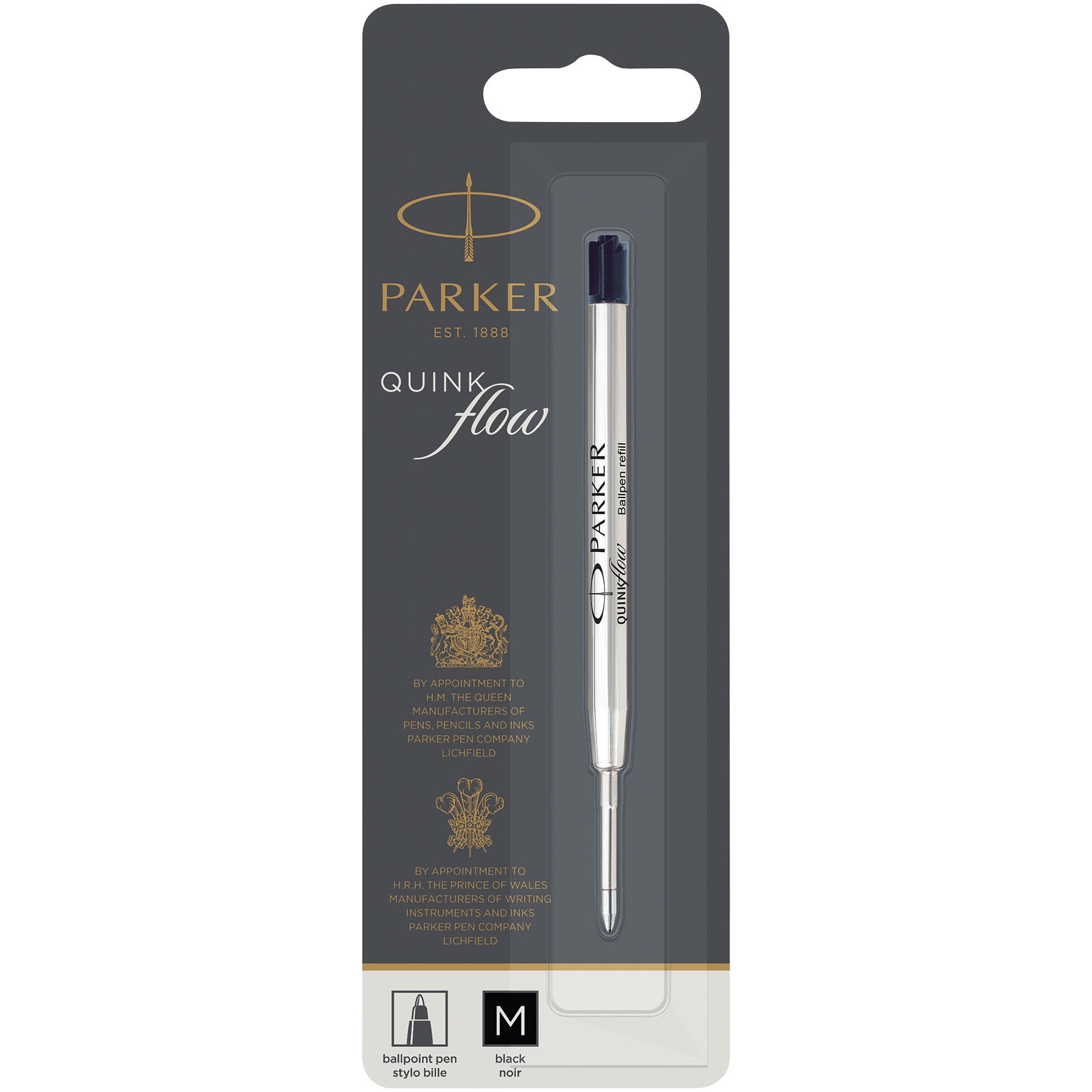 Cartouche pour stylo bille Quinkflow Parker (encre noire) 2