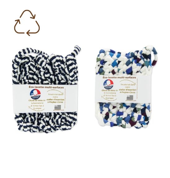 Eco-lavette mixte couleur claire