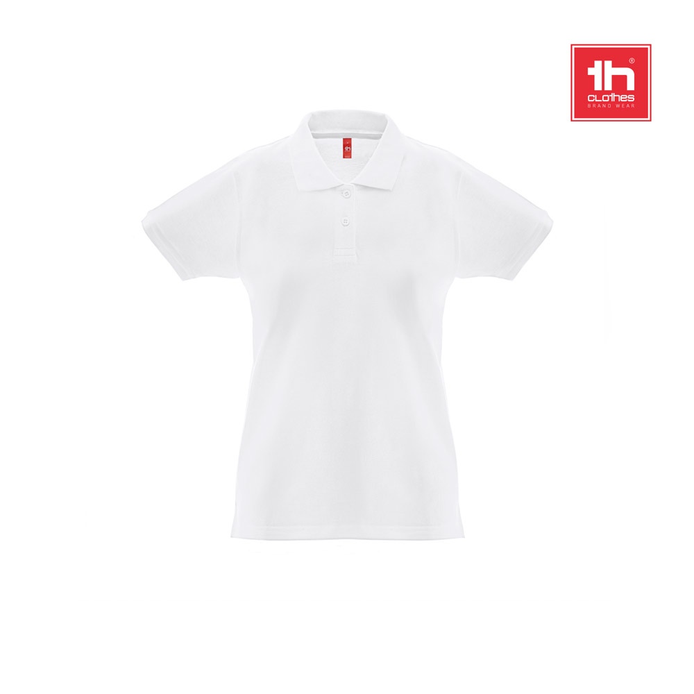 THC MONACO WOMEN WH. Polo à manches courtes pour femmes en coton cardé 3