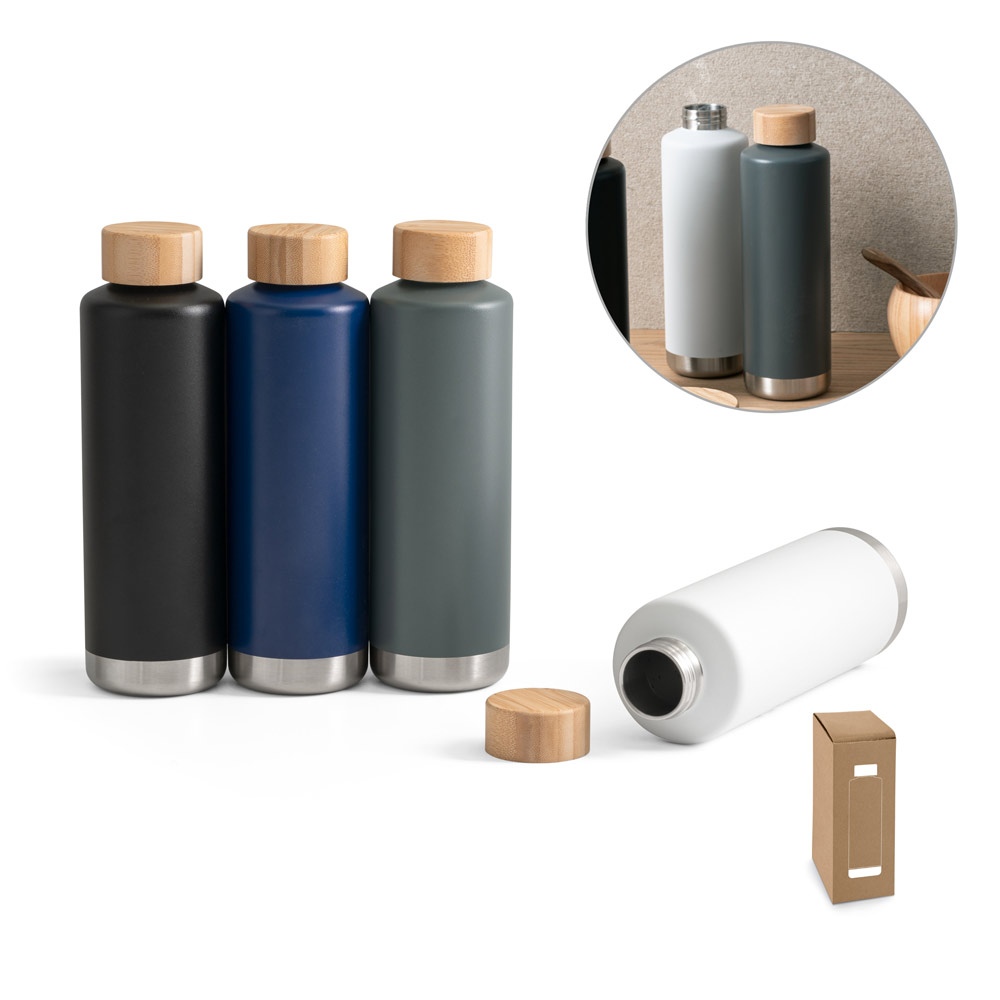 NORRE BOTTLE. Bouteille en acier inoxydable (36% recyclée) avec double paroi isolée sous vide 640 mL