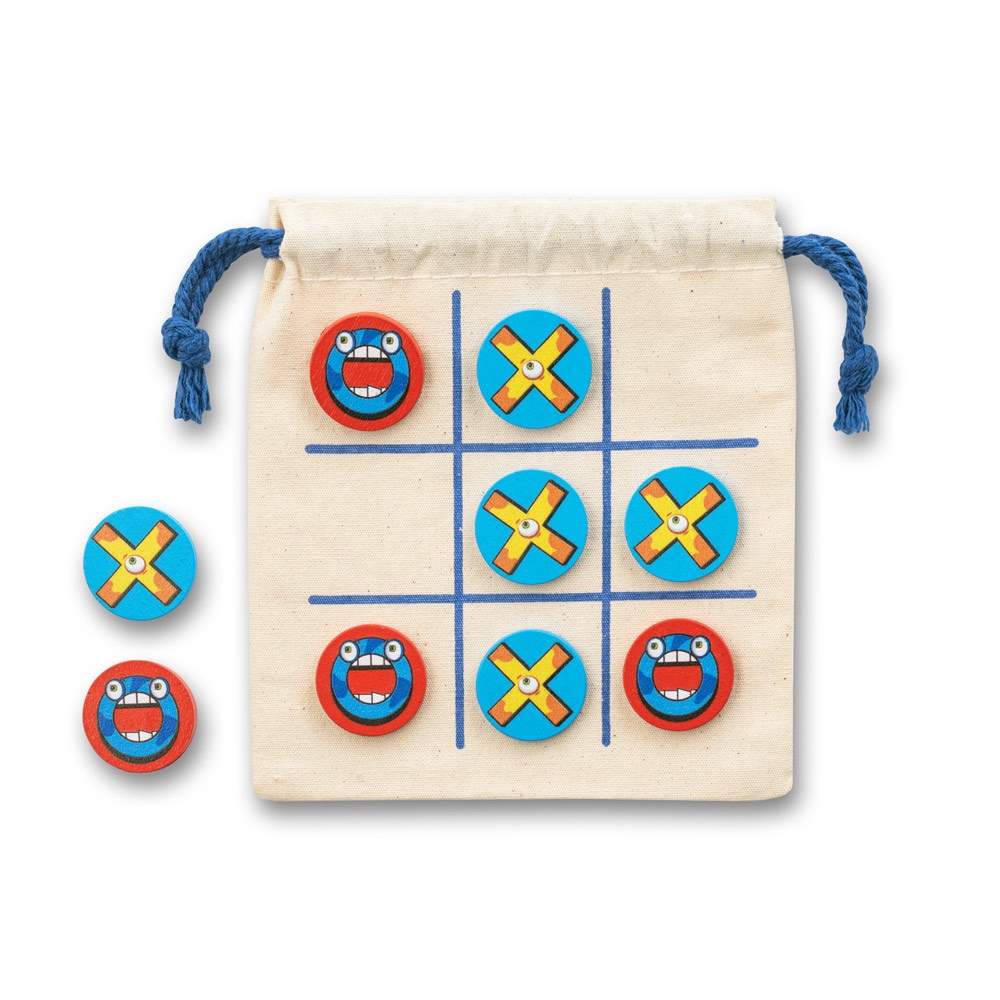 CROSSES. Jeu du morpion classique avec 10 pièces en contreplaqué 7