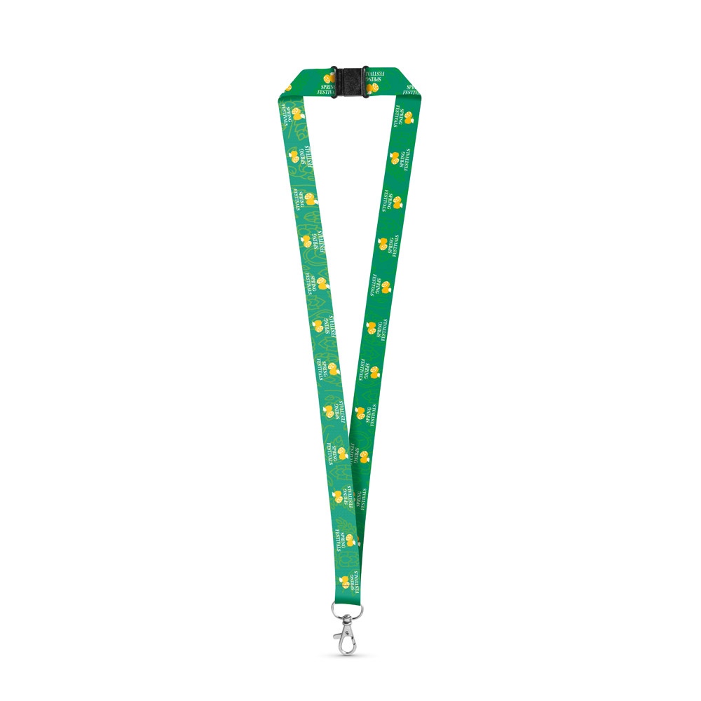DOVER. Tour de cou pour sublimation en polyester recyclé (100% rPET) avec mousqueton 2