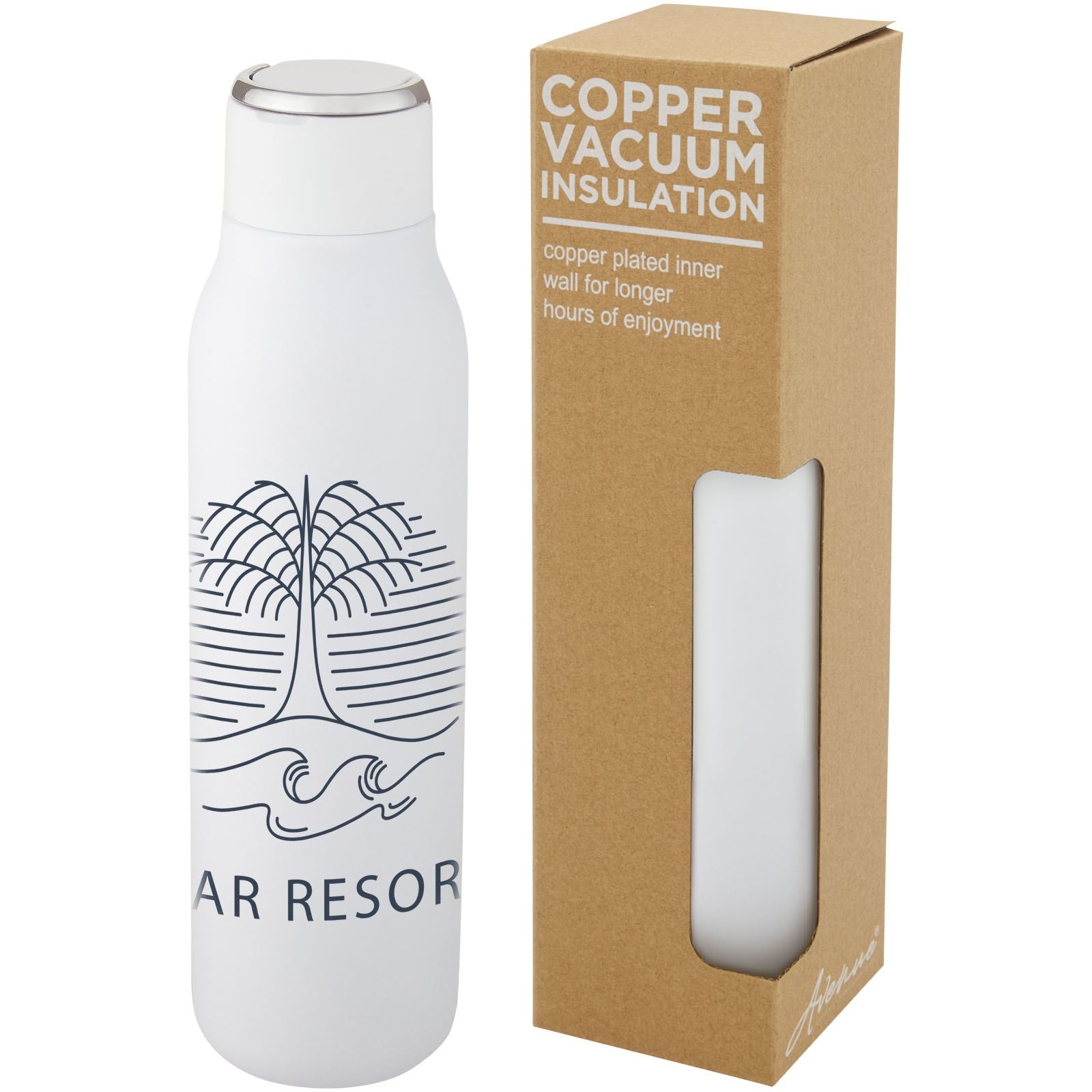 Bouteille isotherme Marka 600 ml avec couche de cuivre et avec boucle métallique 7