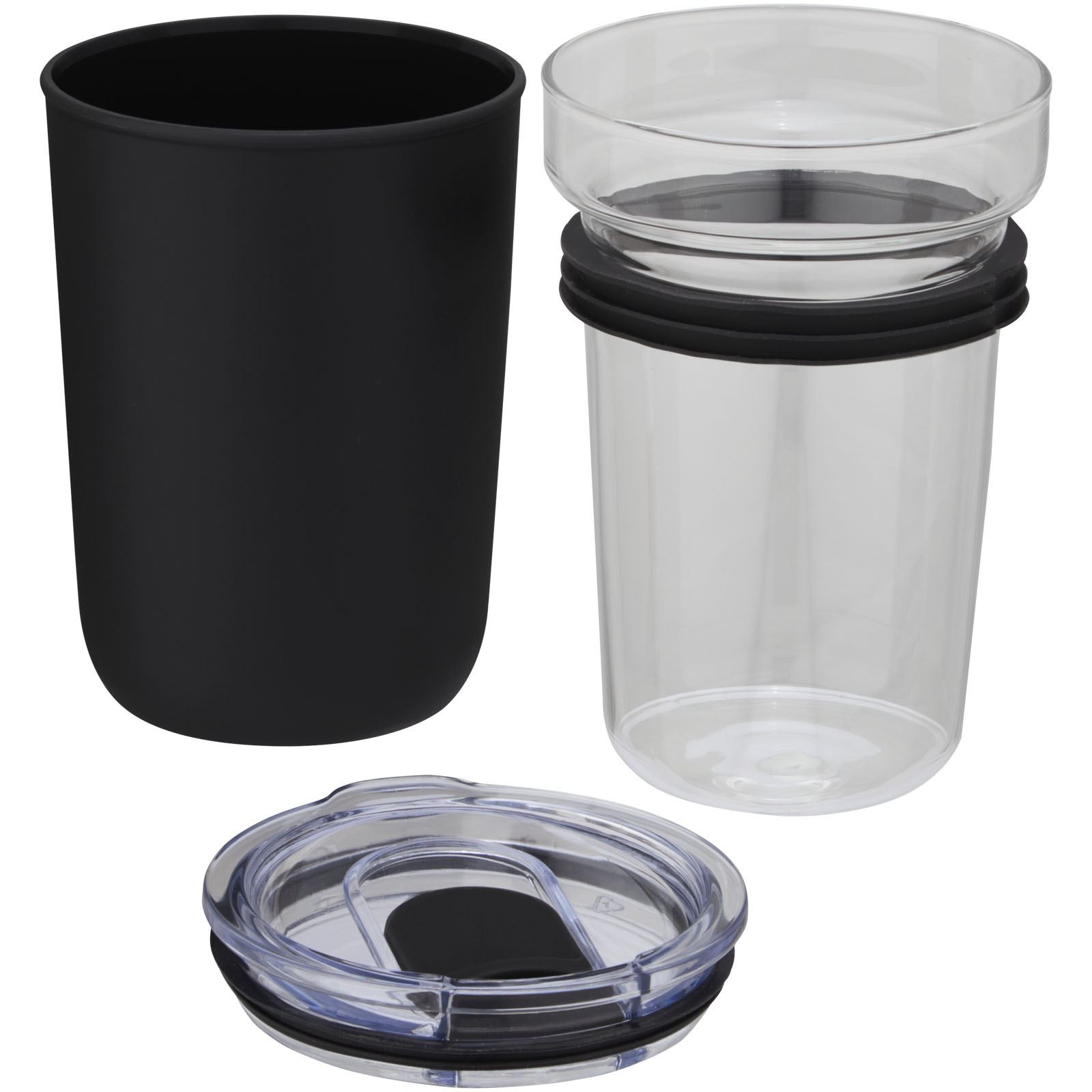 Gobelet en verre Bello de 420 ml avec paroi extérieure en plastique recyclé 14