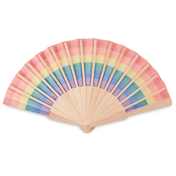 Eventail  en bois arc-en-ciel - BOWFAN 3