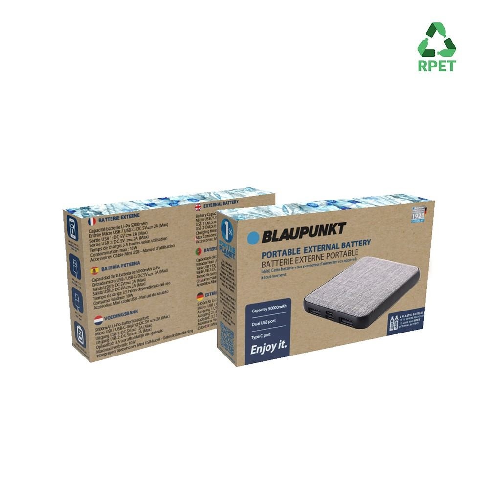 Batterie de secours RPET 5 000mAh - BLAUPUNKT 2