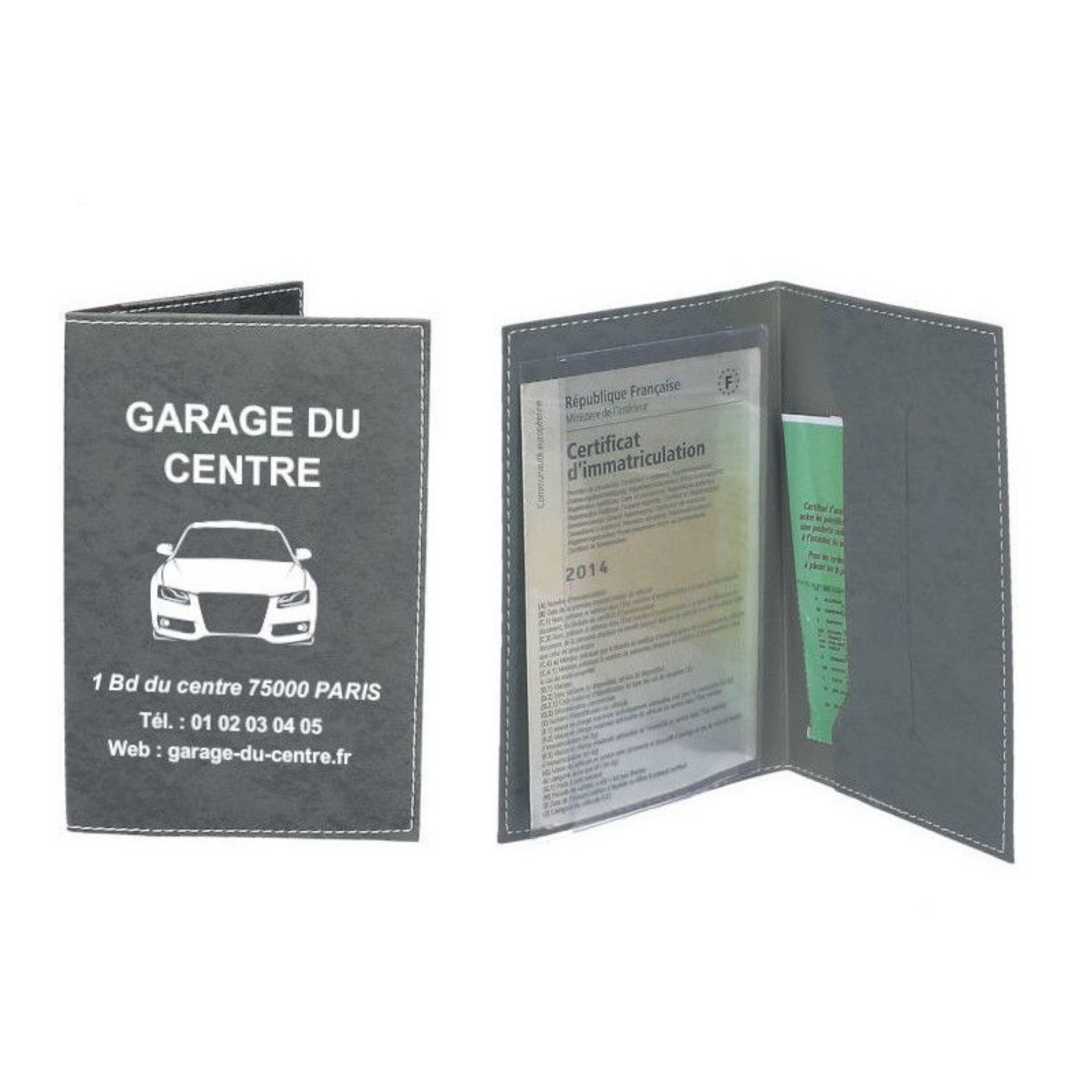 ETUI CARTE GRISE  SPA 2 VOLETS COUSU - Maroquinerie 3