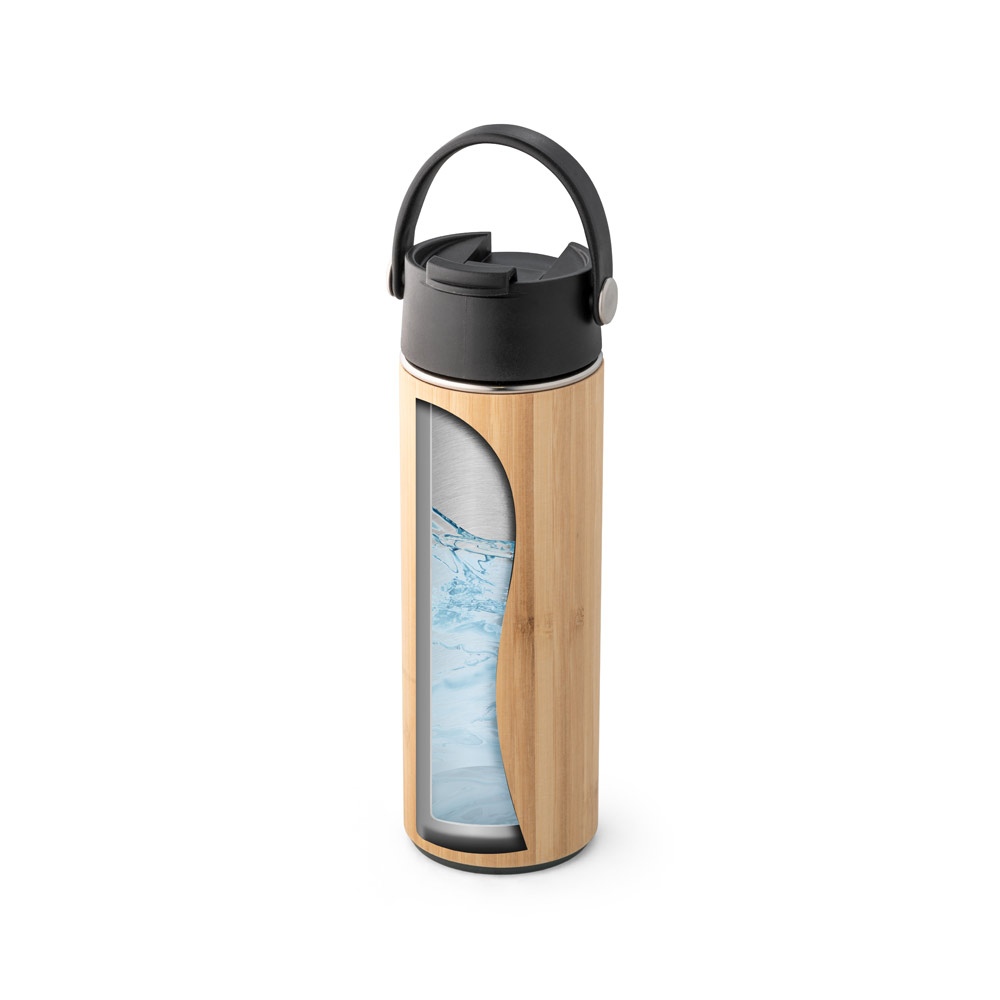 LAVER. Bouteille thermos 440mL en bambou, acier inox et PP 9