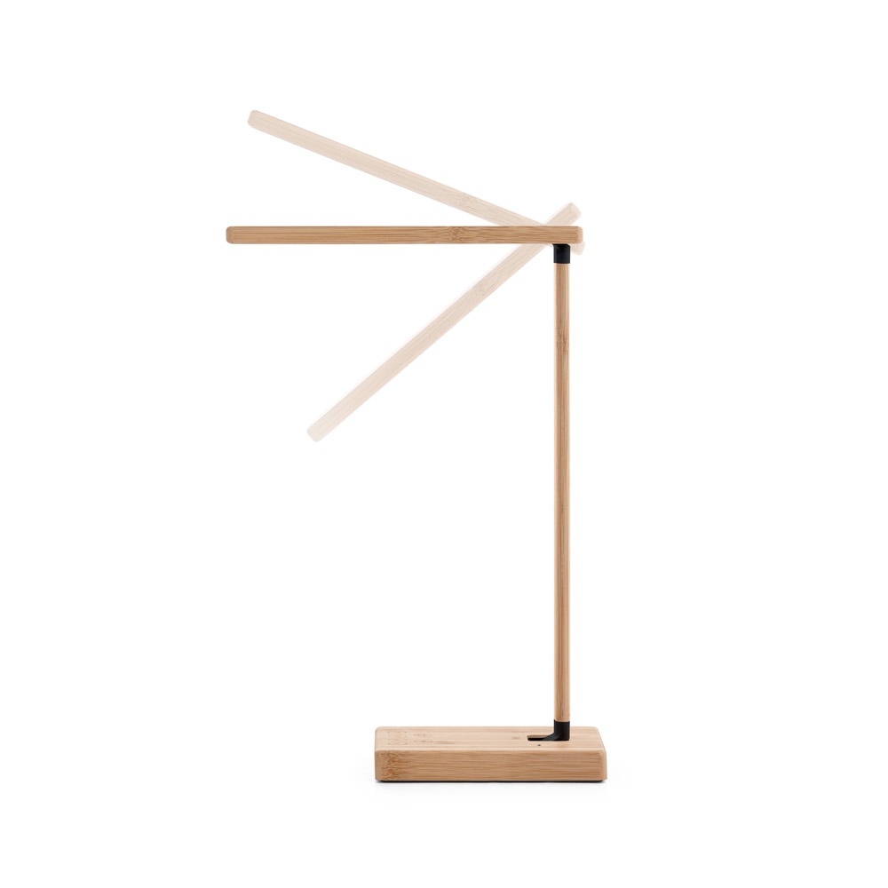 MOREY. Lampe de bureau pliante avec chargeur sans fil ultrarapide de 15 W en bambou 10