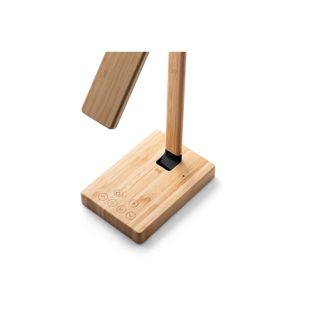 MOREY. Lampe de bureau pliante avec chargeur sans fil ultrarapide de 15 W en bambou 11