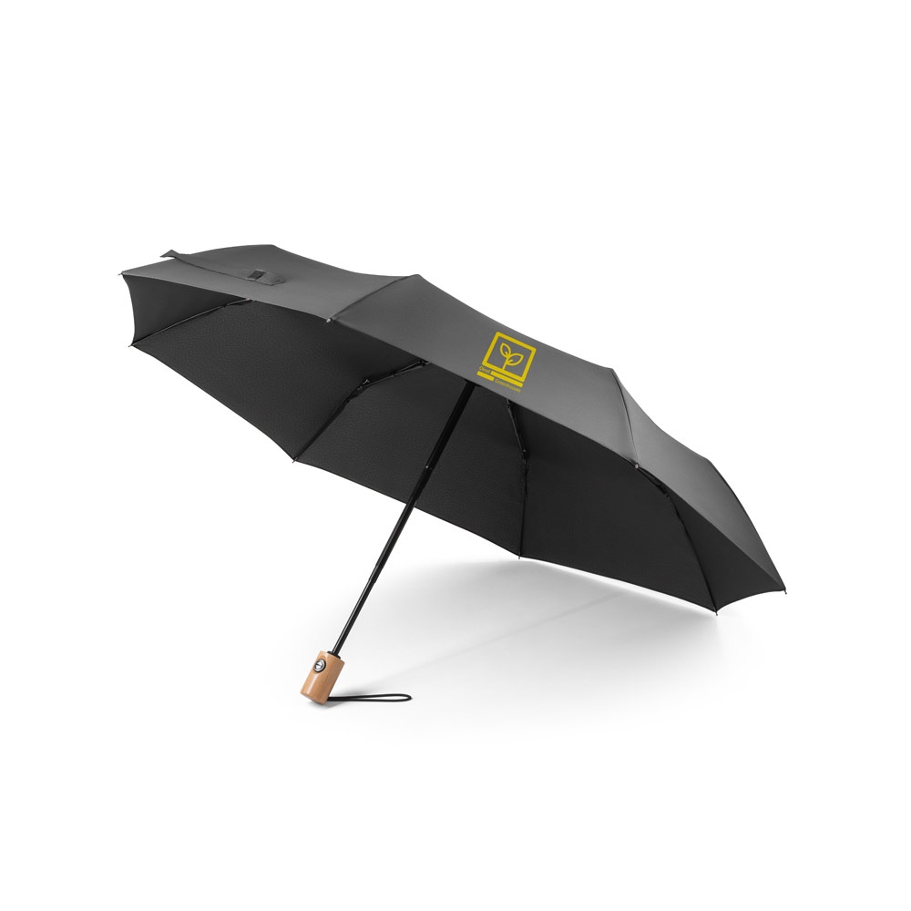 RIVER. Parapluie pliable en polyester recyclé (100% rPET) 190T pongé à ouverture et fermeture automatiques 5
