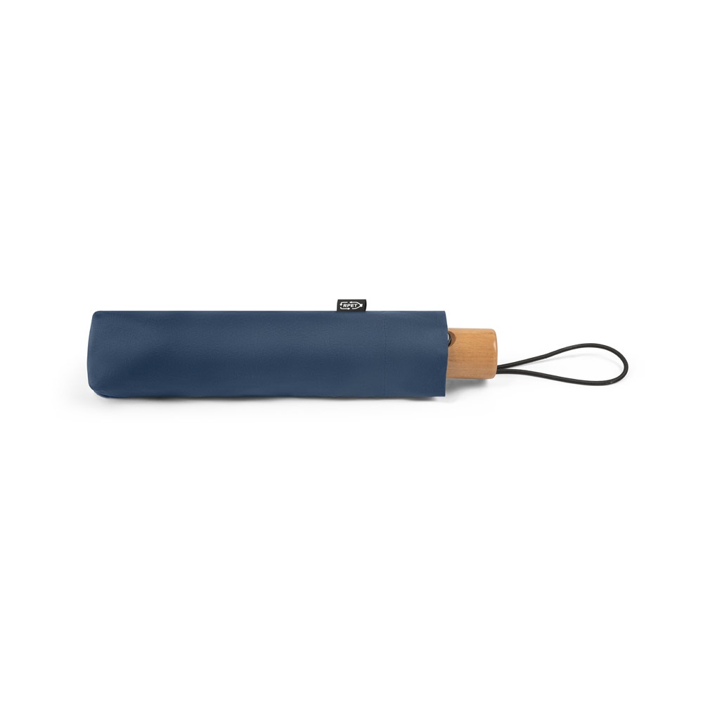 RIVER. Parapluie pliable en polyester recyclé (100% rPET) 190T pongé à ouverture et fermeture automatiques 9