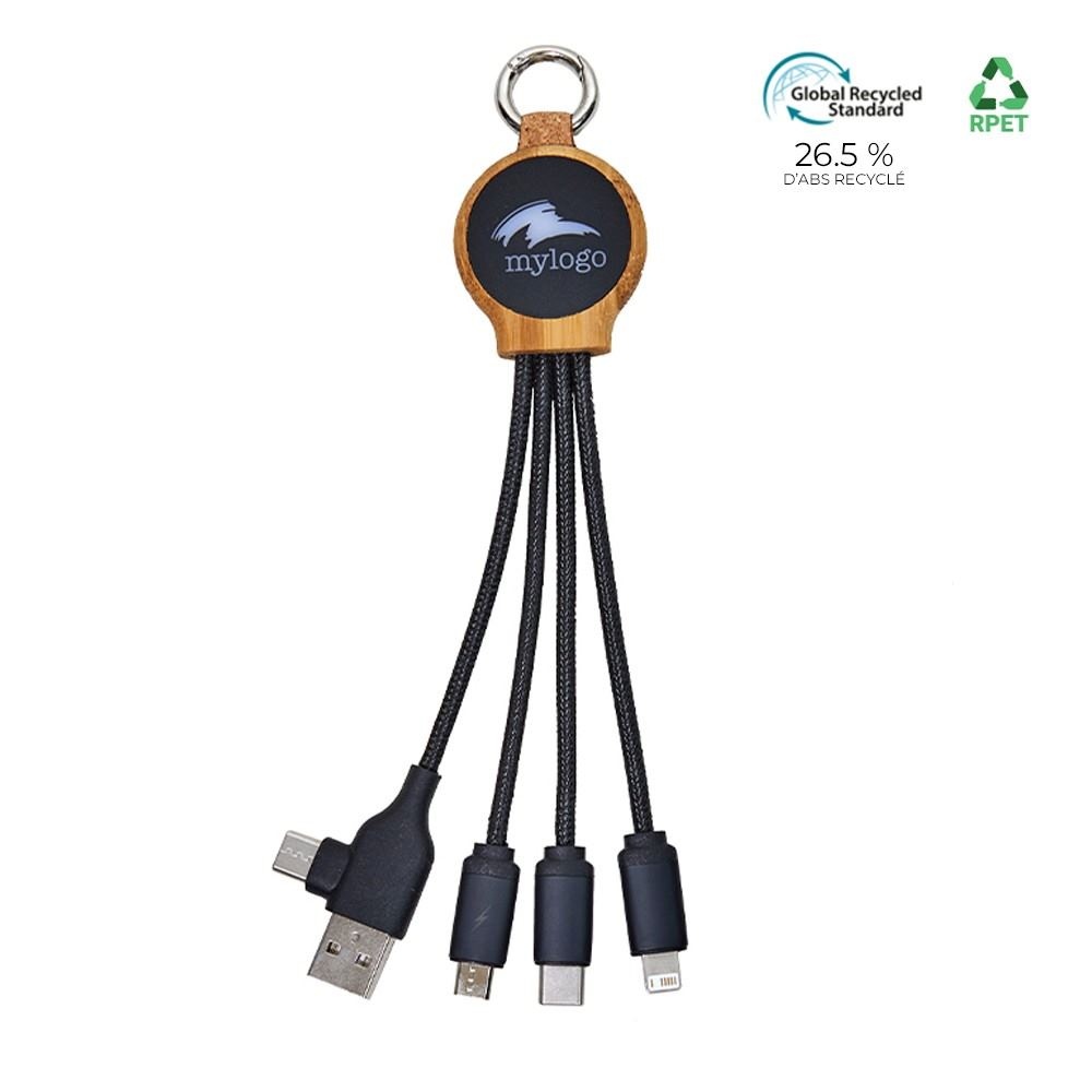 Câble porte clés recyclé 5-en-1 avec LED - BLUETECH 3