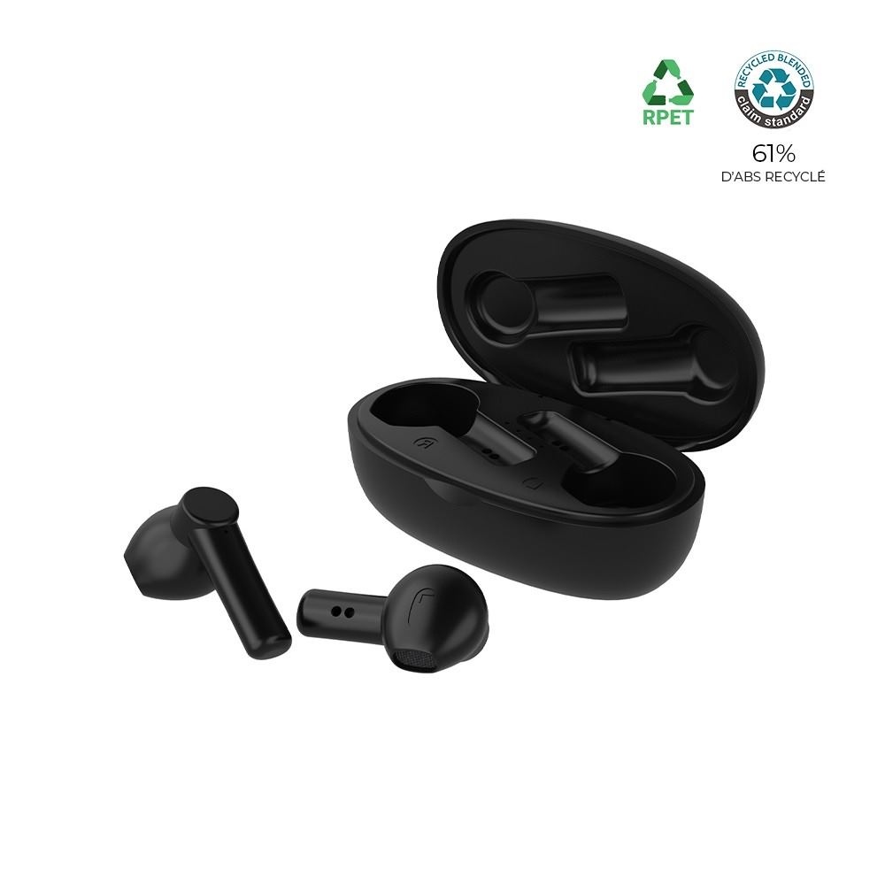 Ecouteurs Bluetooth ABS recyclé et bambou FSC - BLUETECH 2