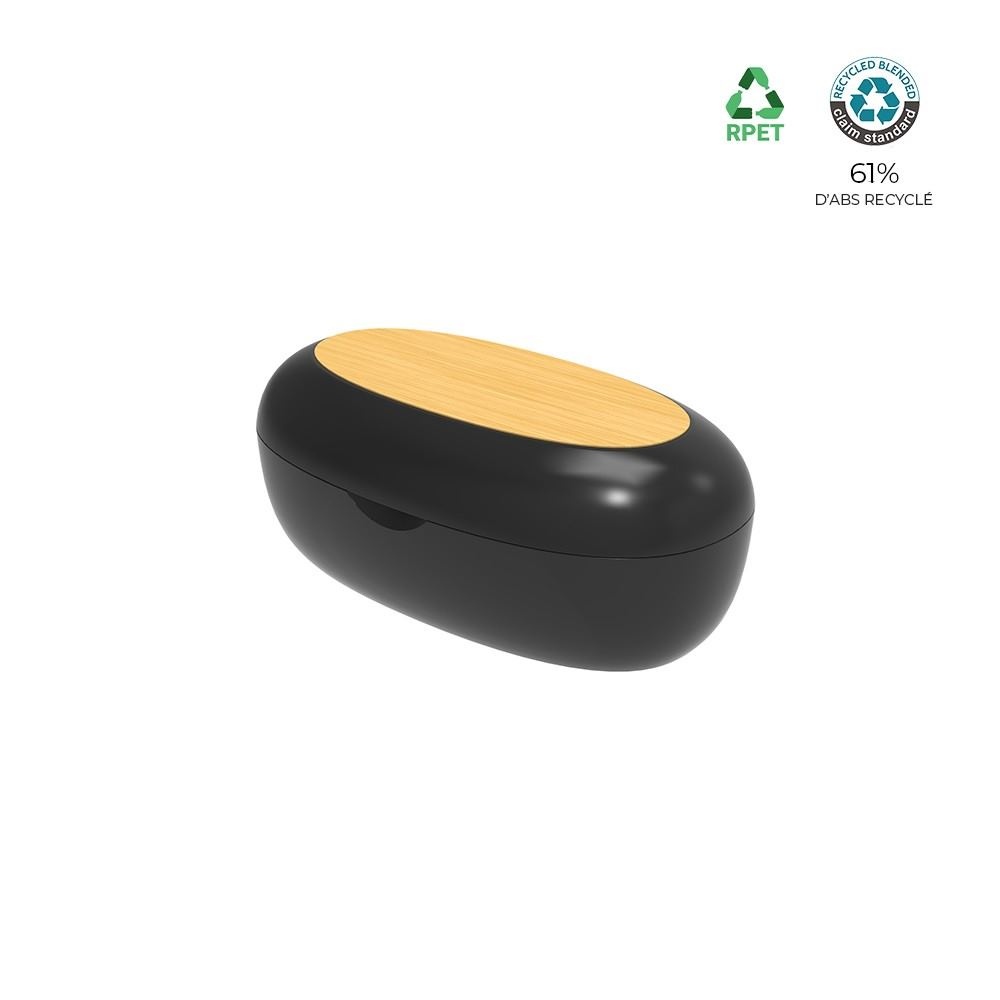 Ecouteurs Bluetooth ABS recyclé et bambou FSC - BLUETECH 3